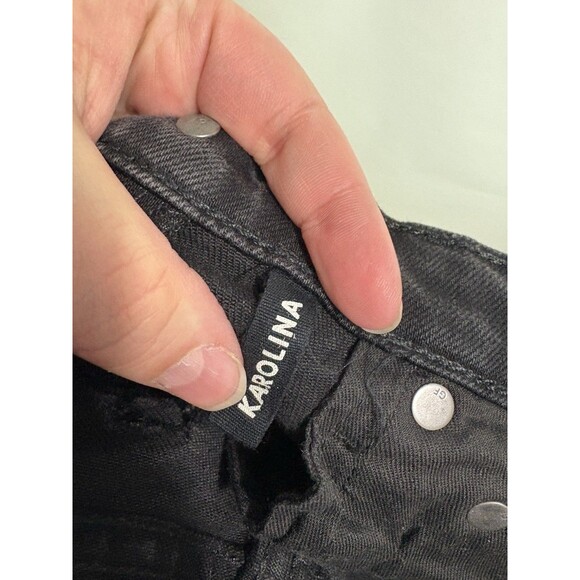 GRLFRND The Karolina Button Fly High Waist Black Denim Jeans Size 27 Nine Lives - Picture 9 of 14